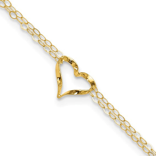 Double Strand Heart Anklet