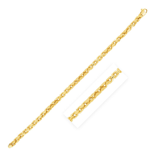 14k Yellow Gold High Polish Mens Fancy Box Bracelet  (5.00 mm)