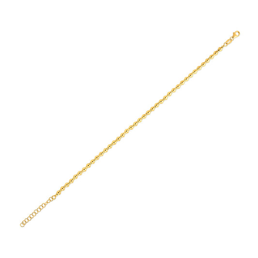 Duo Bead Bracelet in 14K Yellow Gold (3.00mm)