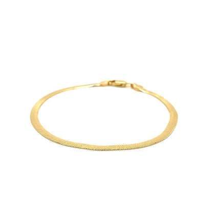 1.5mm 14k Yellow Gold Super Flex Herringbone Anklet