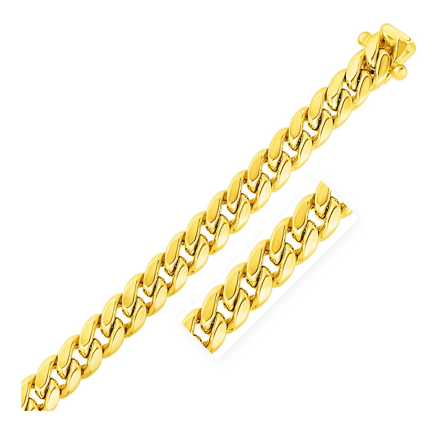 14k Yellow Gold Semi Solid Miami Cuban Bracelet (11.10 mm)