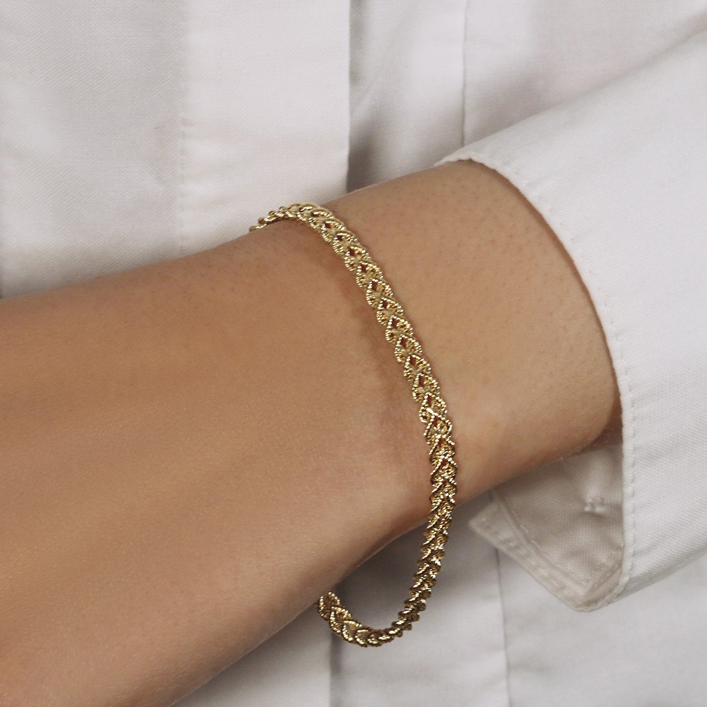 Double Rope Chain Bracelet in 10k Yellow Gold (2.10 mm)