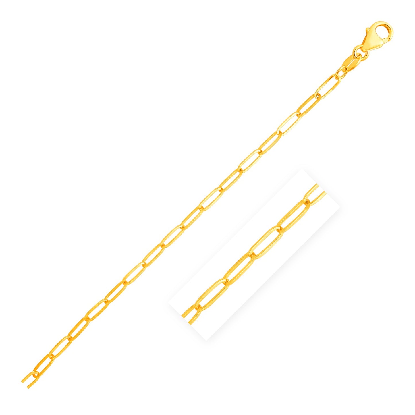 14K Yellow Gold Paperclip Bracelet  (3.50 mm)