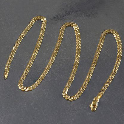 14k Two Tone Gold Pave Curb Chain (3.60 mm)