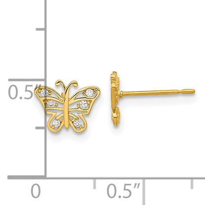 14k Madi K Children CZ Butterfly Post Earrings