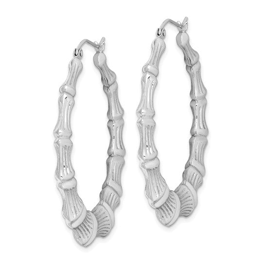 Sterling Silver .925 Bamboo Hoop Earrings