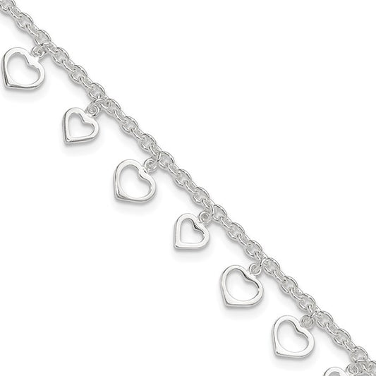 Sterling Silver Heart Anklet