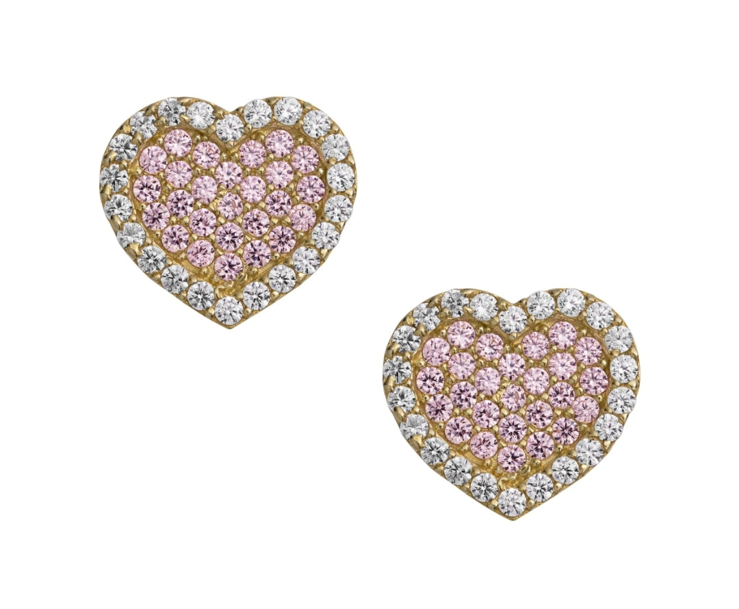 Pink Stunning Hearts Earrings