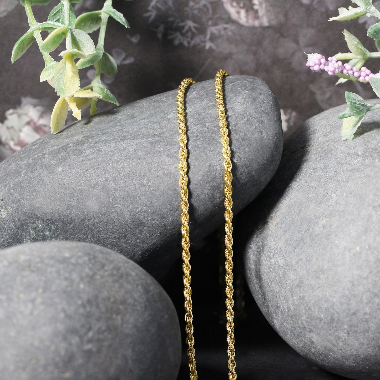 2.0mm 14k Yellow Gold Light Rope Chain