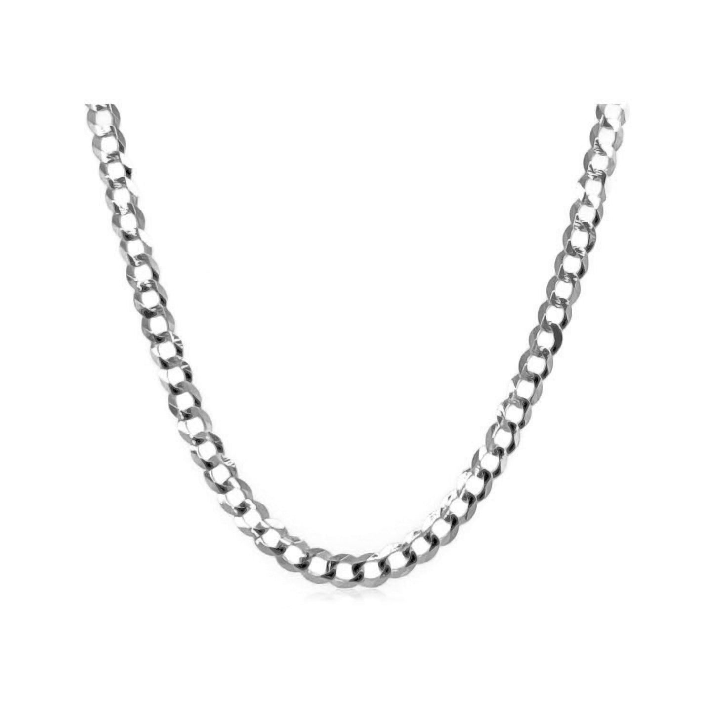 2.6mm 14k White Gold Solid Curb Chain