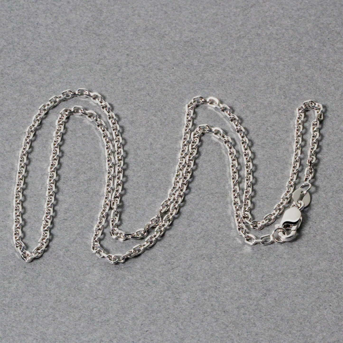 14k White Gold Diamond Cut Cable Link Chain 1.8mm