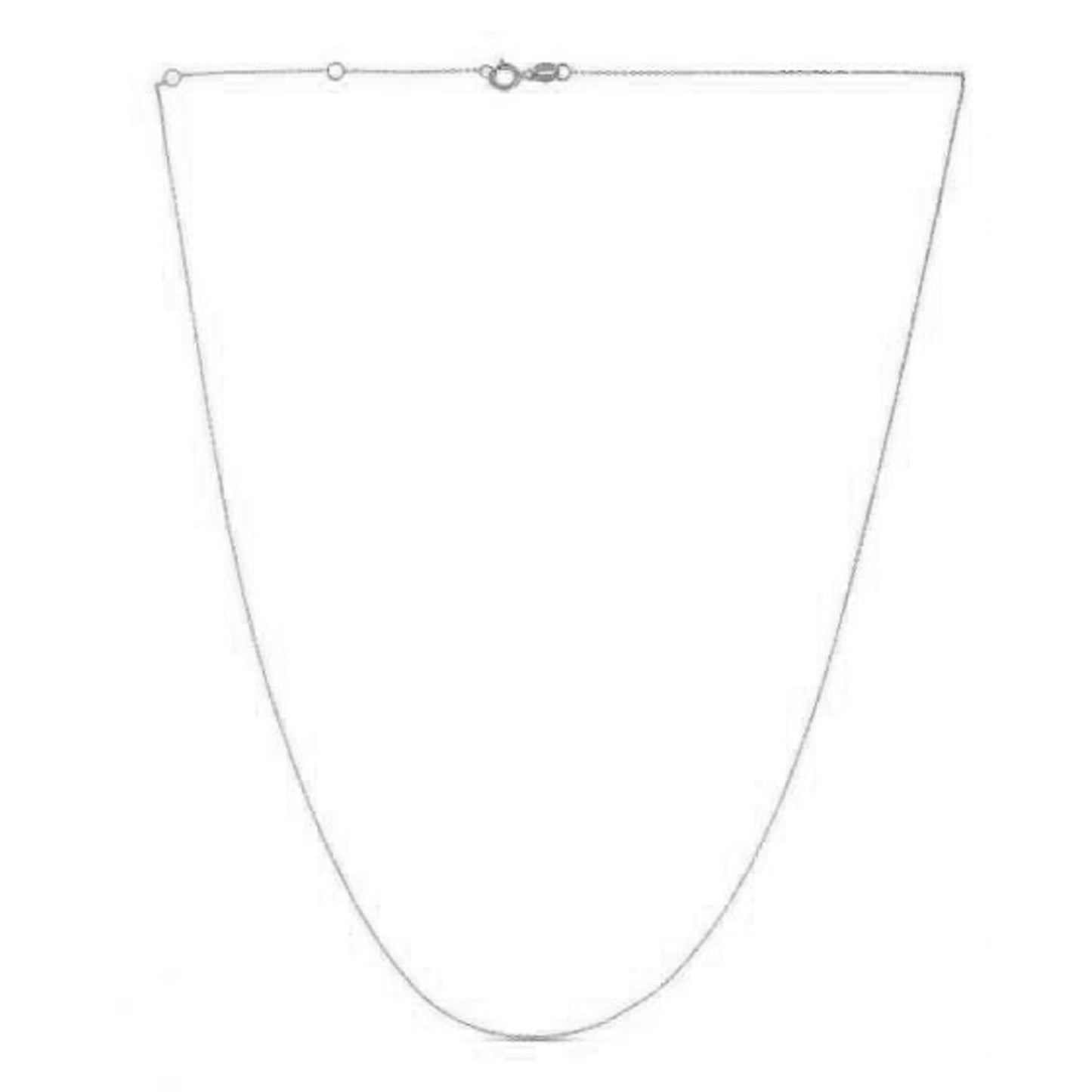 Double Extendable Diamond Cut Cable Chain in 14k White Gold (0.80mm)