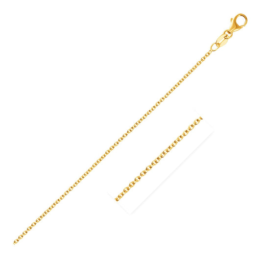 14k Yellow Gold Round Cable Link Chain 1.5mm