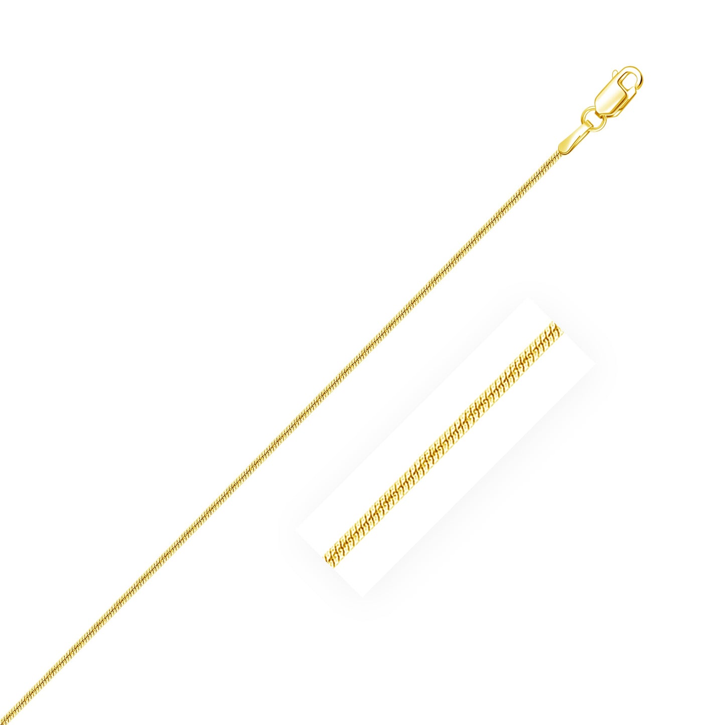 14k Yellow Gold Round Snake Chain 0.9mm