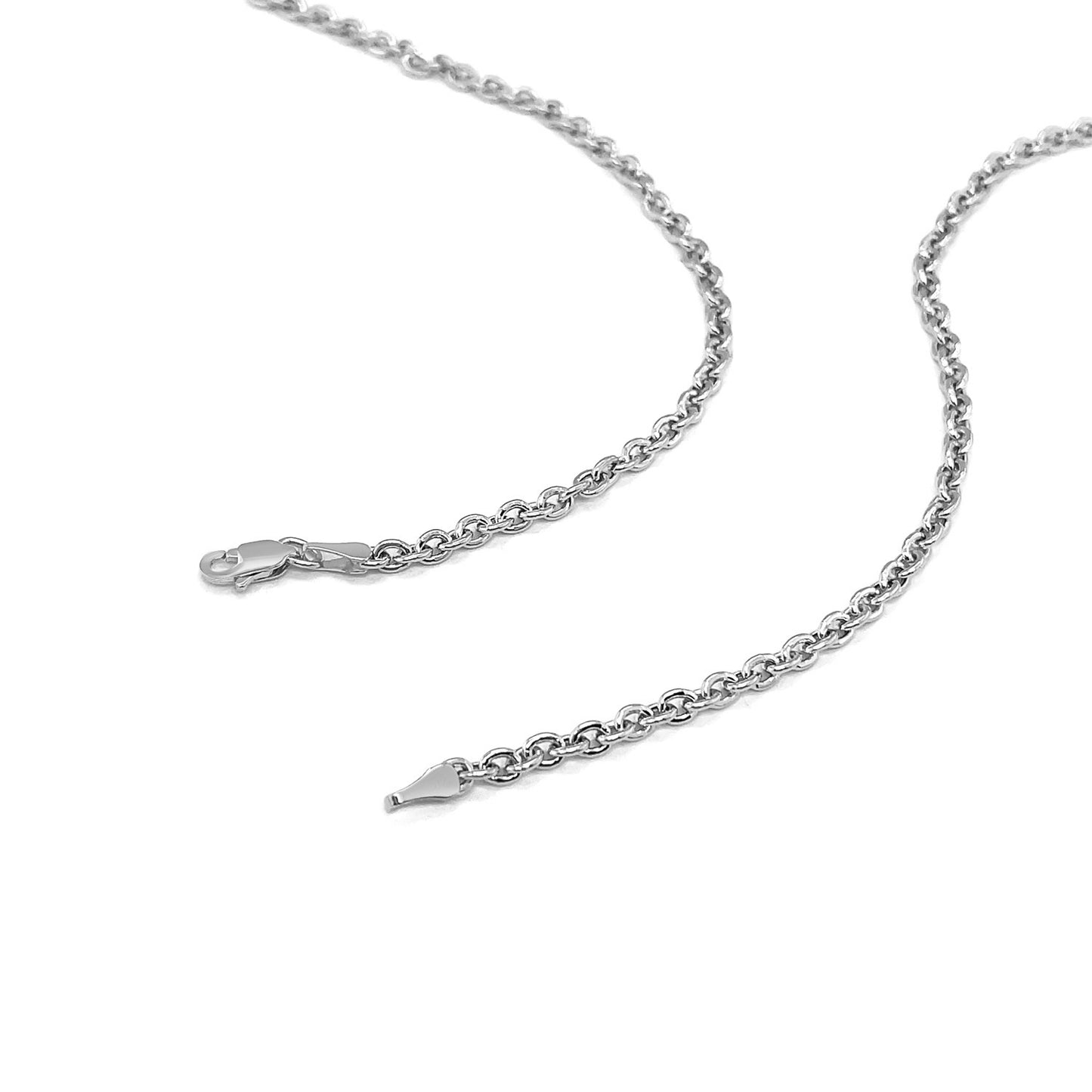 3.0mm 14k White Gold Forsantina  Lite Cable Link Chain