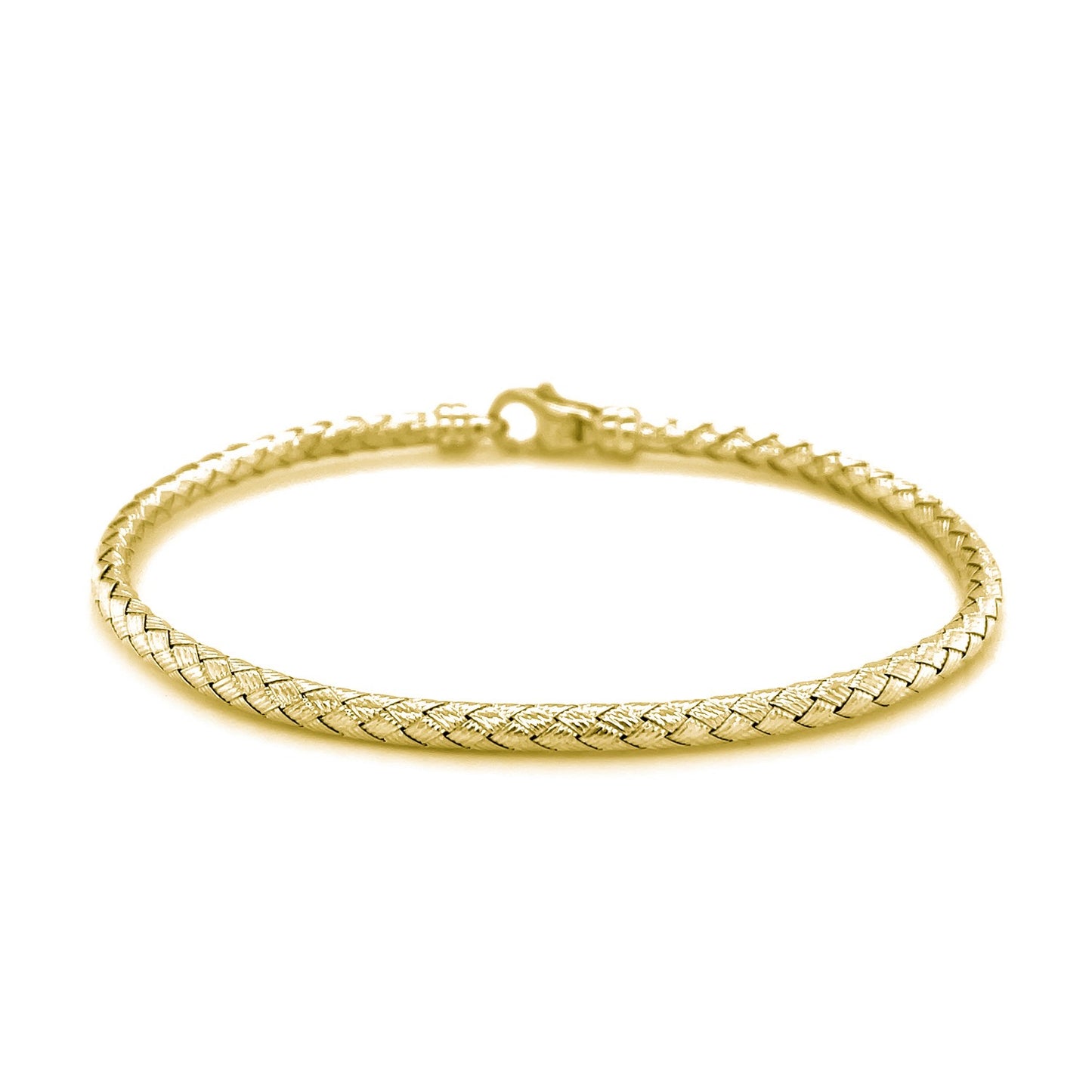 Fancy Weave Bangle in 14k Yellow Gold (3.0mm)