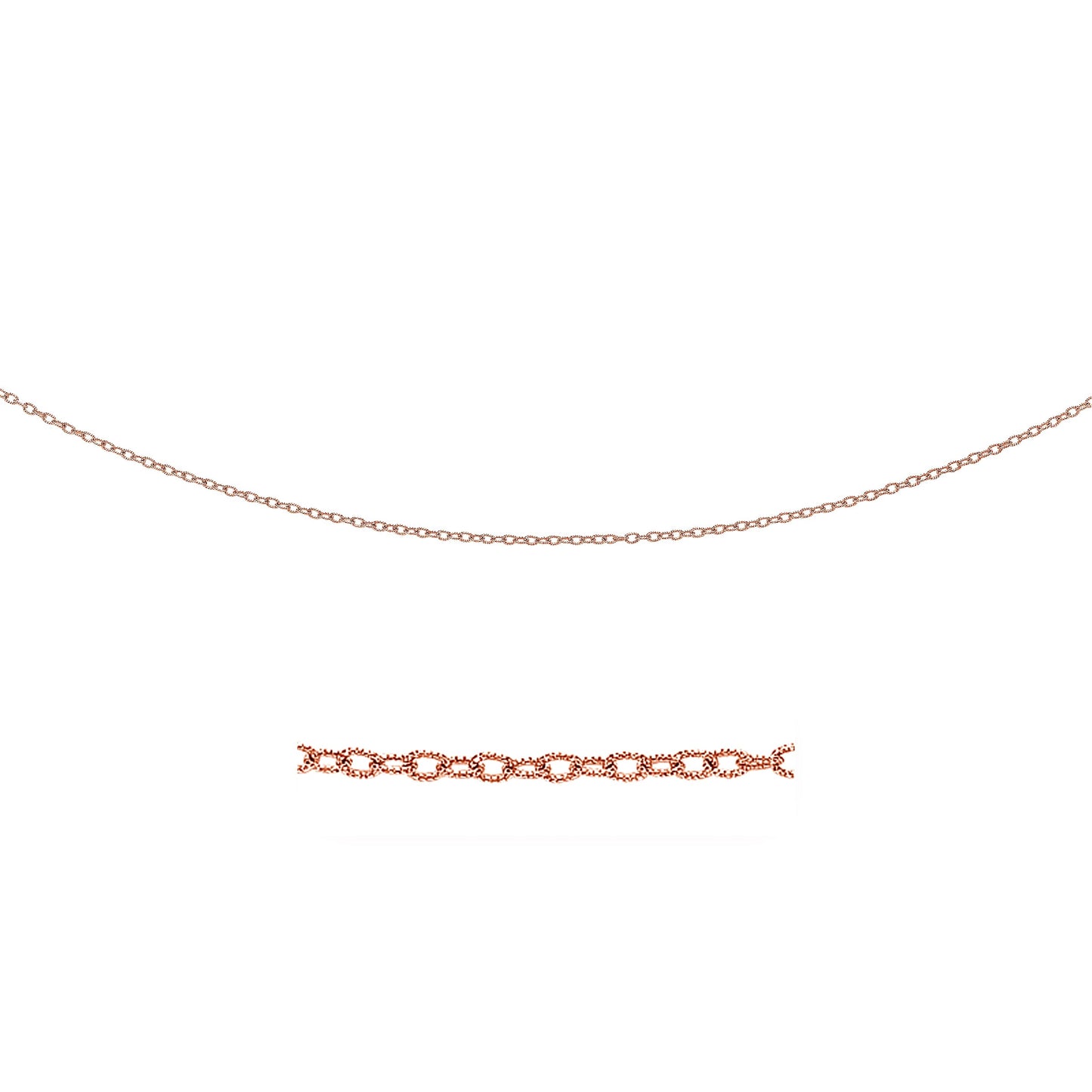 2.5mm 14k Rose Gold Pendant Chain with Textured Links