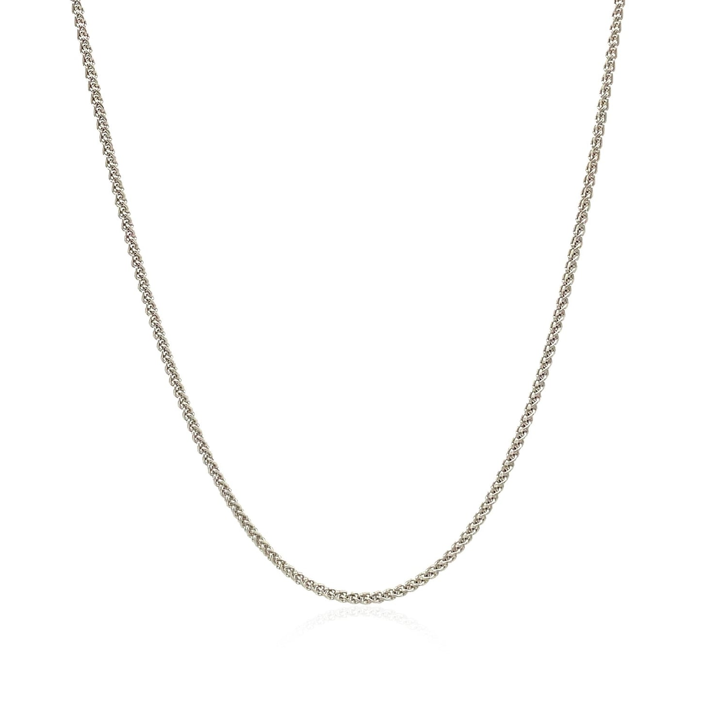 18k White Gold Round Wheat Chain 1.4mm