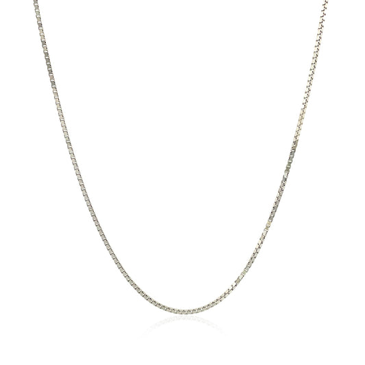 10k White Gold Classic Box Chain 0.8mm