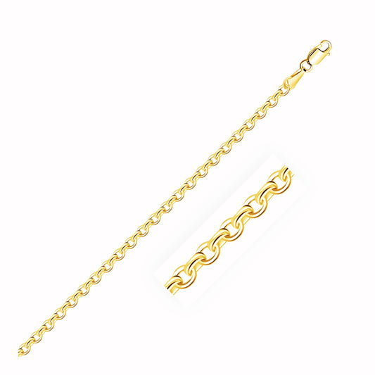 3.1mm 14k Yellow Gold Diamond Cut Cable Link Chain