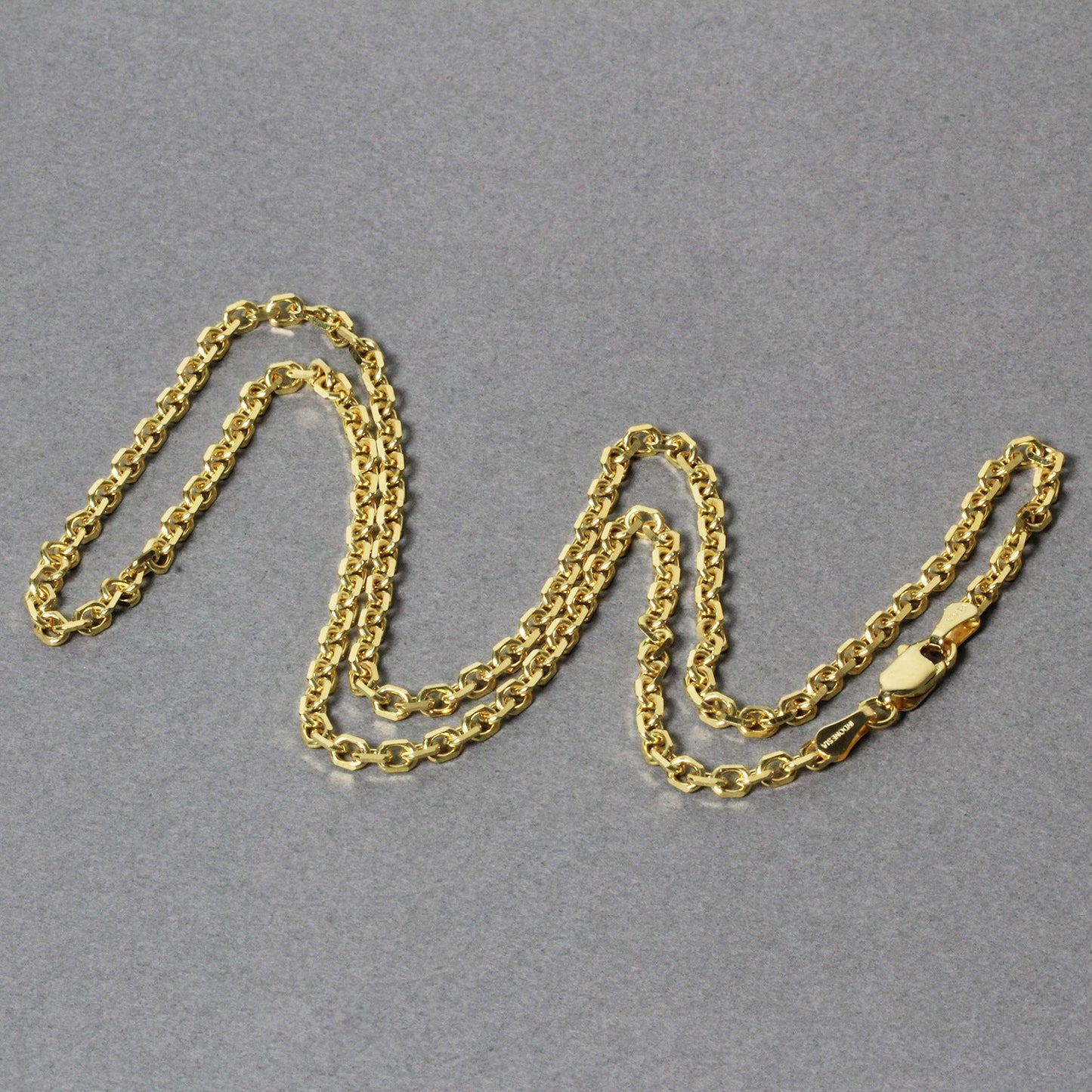 3.1mm 14k Yellow Gold Diamond Cut Cable Link Chain