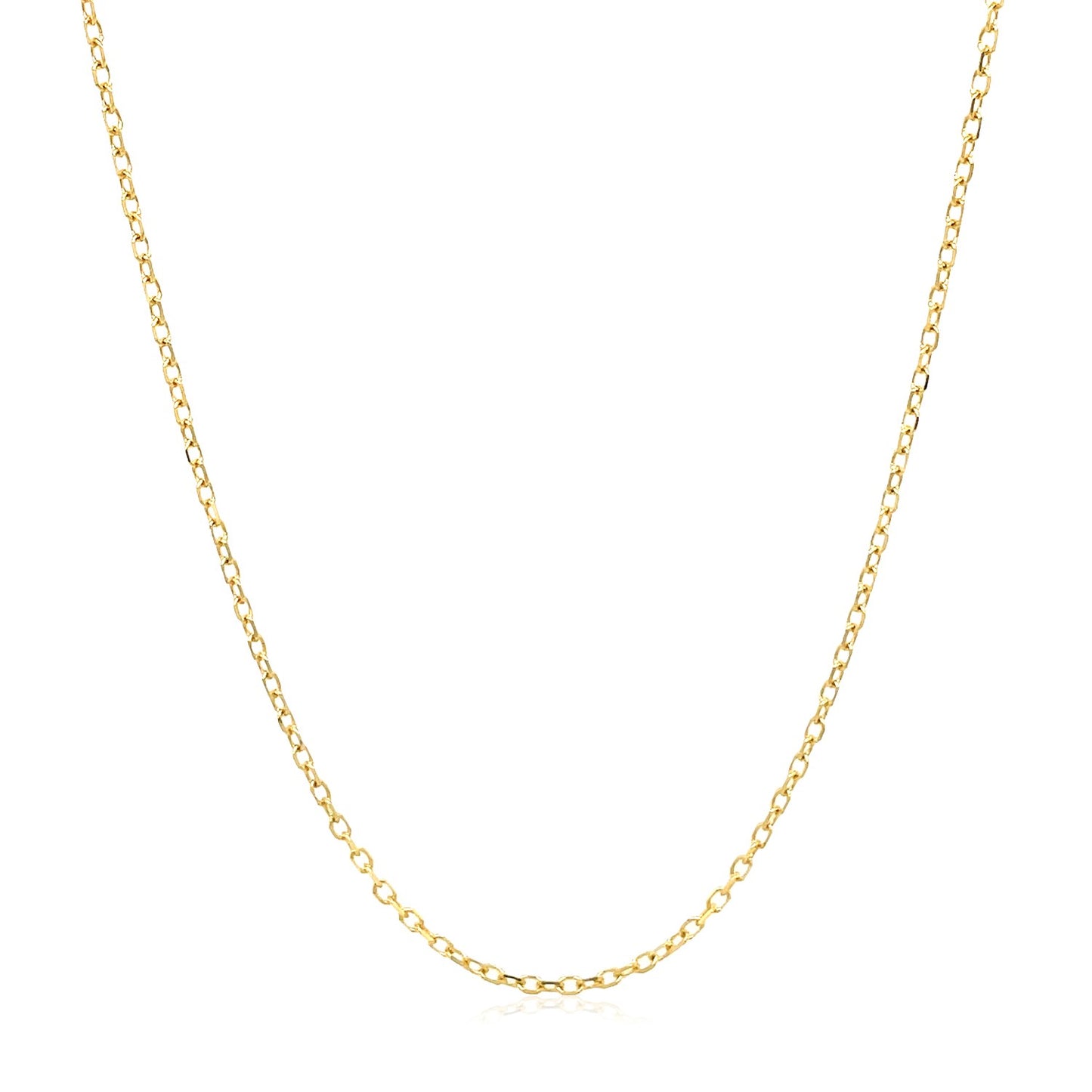 14k Yellow Gold Faceted Cable Link Chain 1.3mm