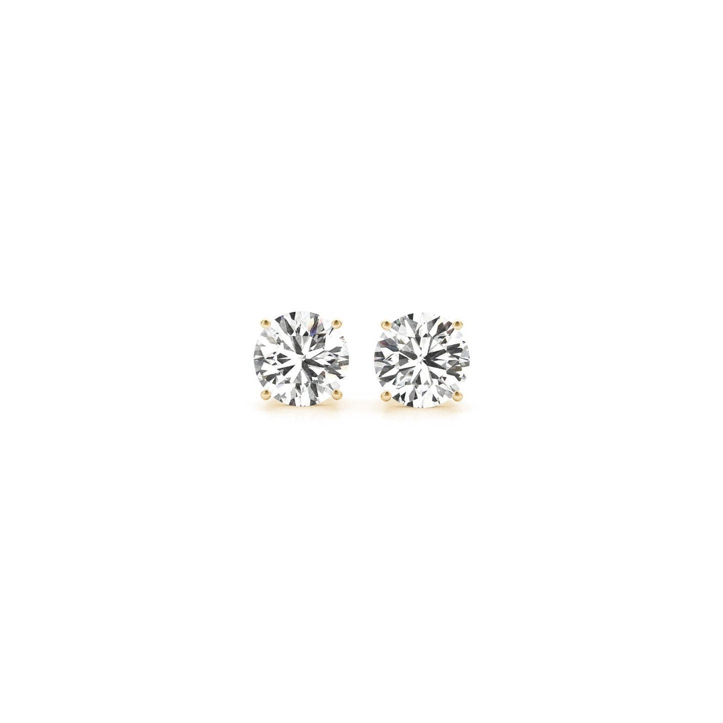 1 cttw Certified IGI Lab Grown Round Diamond Stud Earrings 14k Yellow Gold (G/VS2)