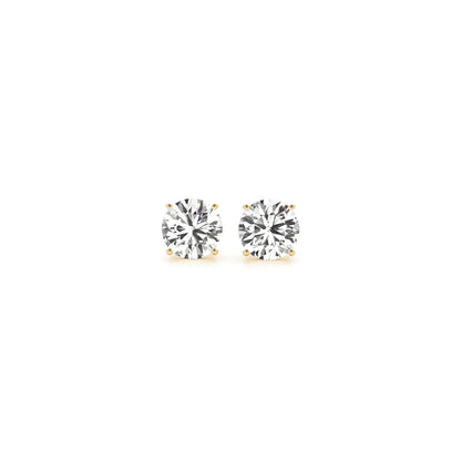 1 cttw Certified IGI Lab Grown Round Diamond Stud Earrings 14k Yellow Gold (G/VS2)