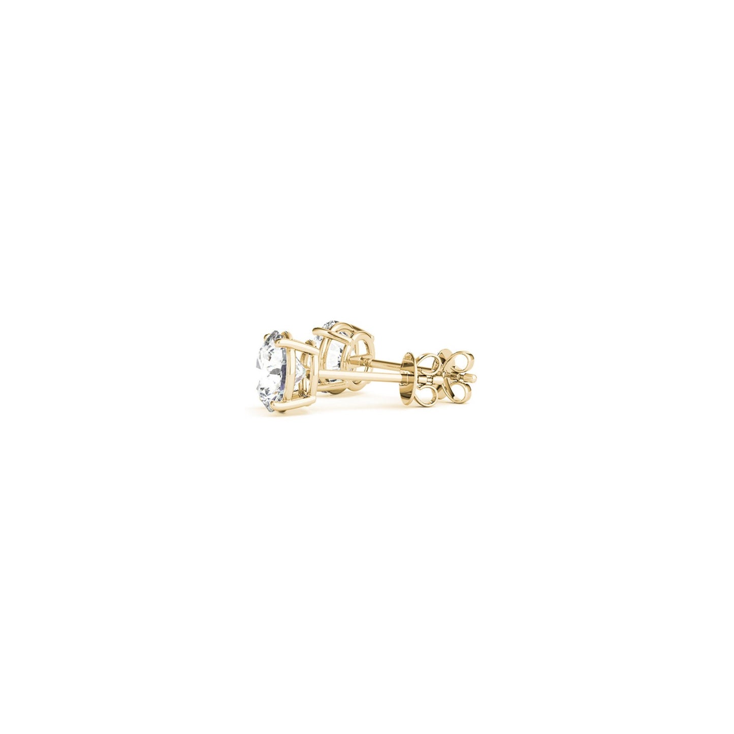 1 cttw Certified IGI Lab Grown Round Diamond Stud Earrings 14k Yellow Gold (G/VS2)