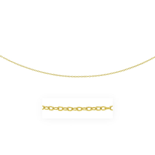 2.5mm 14k Yellow Gold Pendant Chain with Textured Links