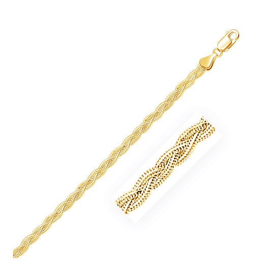 3.5mm 14k Yellow Gold Braided Chain