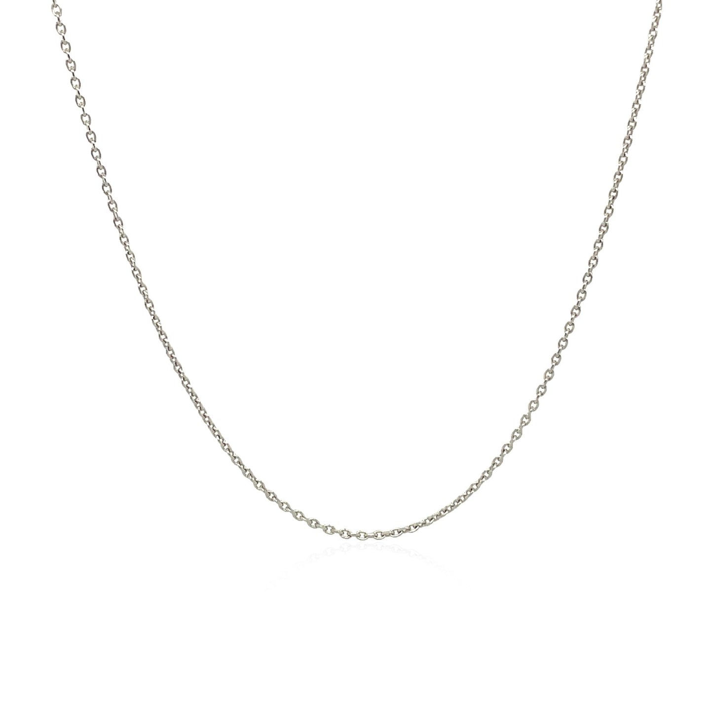 14k White Gold Oval Cable Link Chain 0.97mm