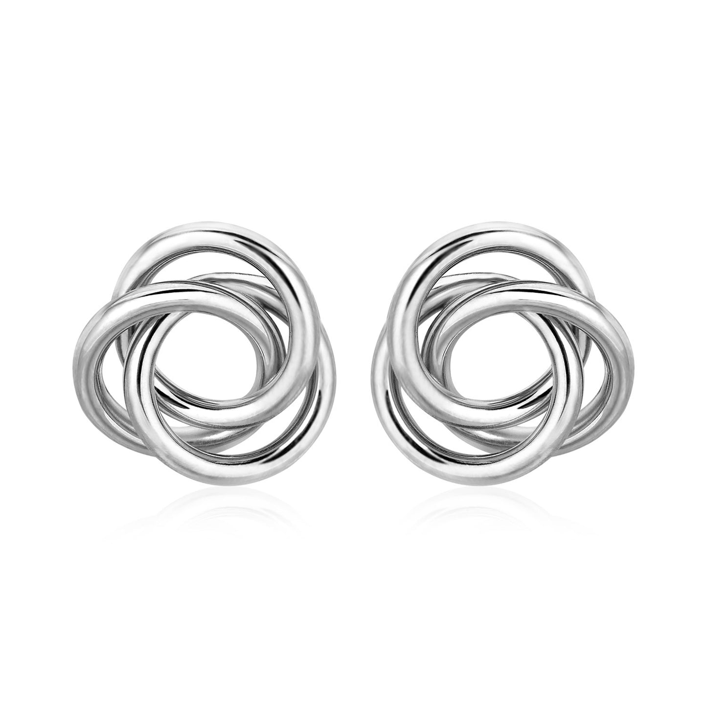 Polished Open Love Knot Earrings in Sterling Silver