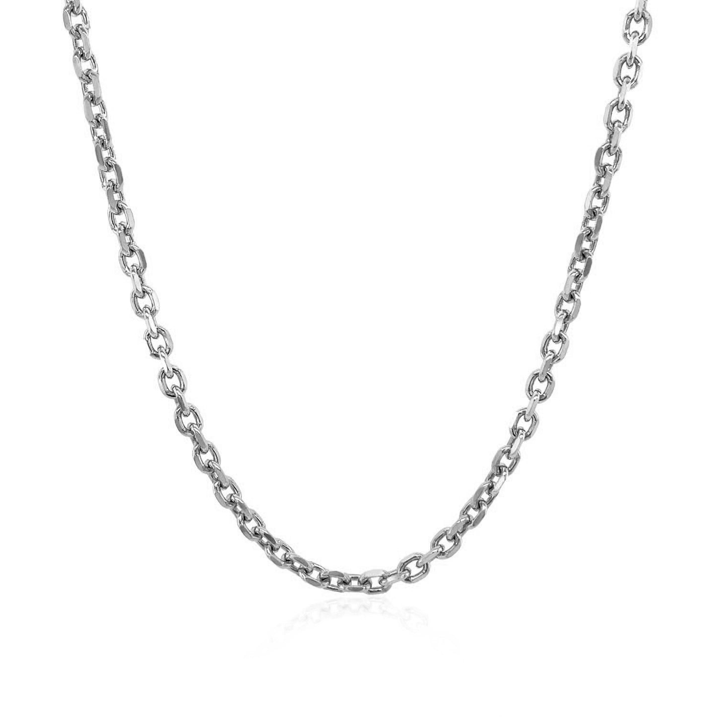 2.3mm 14k White Gold Diamond Cut Cable Link Chain