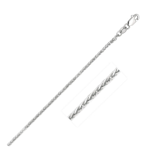 14k White Gold 1.8mm Square Wheat Chain