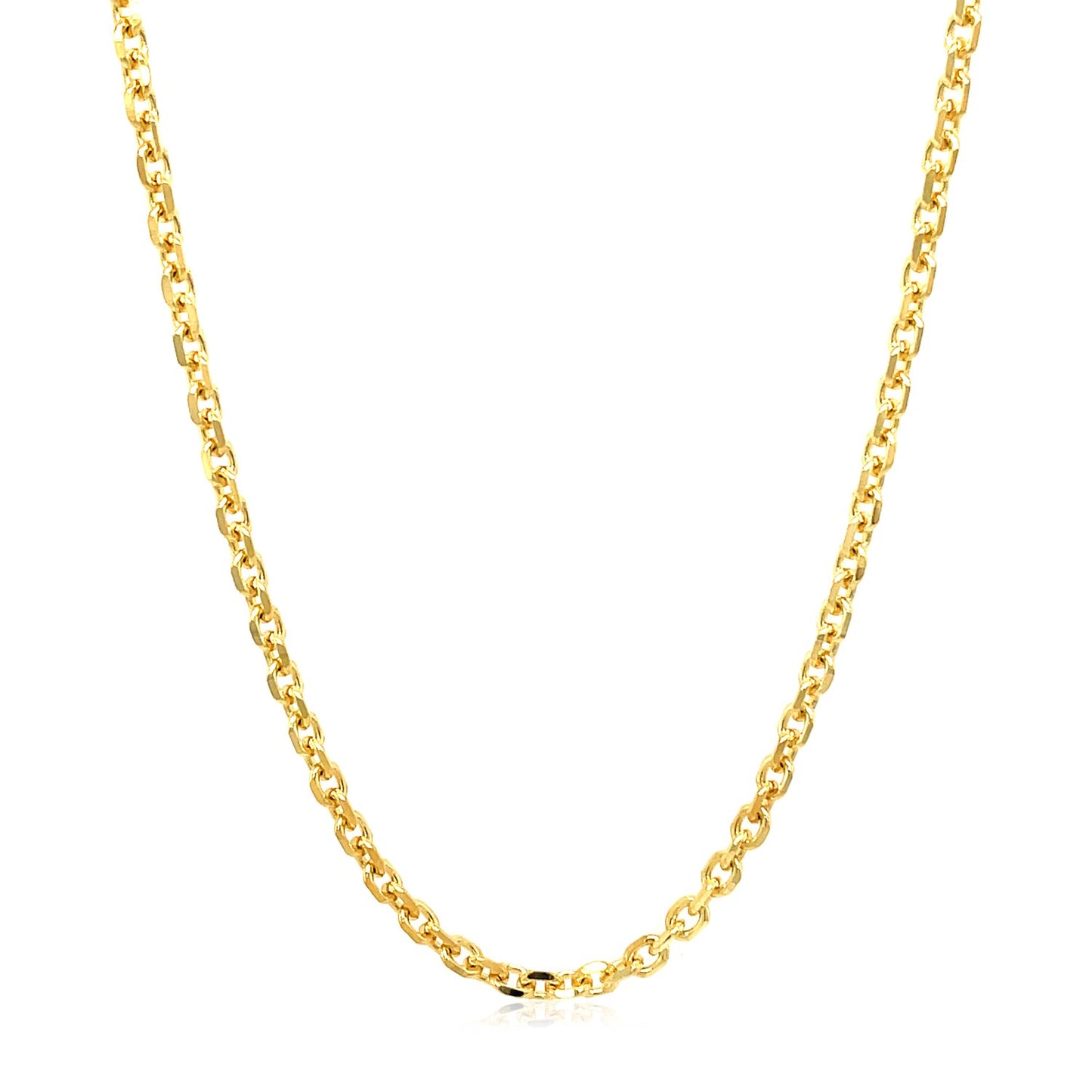 2.6mm 14k Yellow Gold Diamond Cut Cable Link Chain