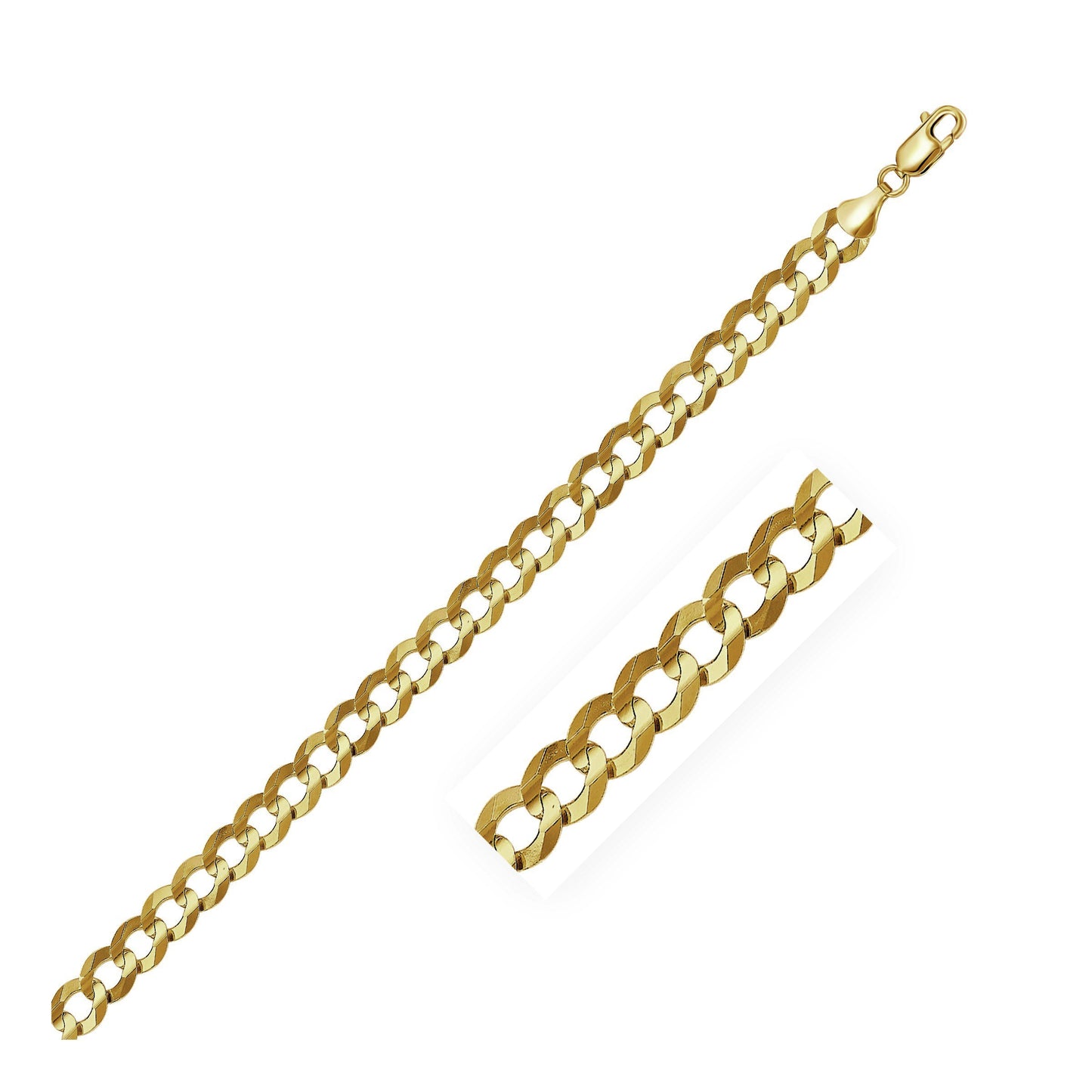 8.2mm 10k Yellow Gold Curb Chain