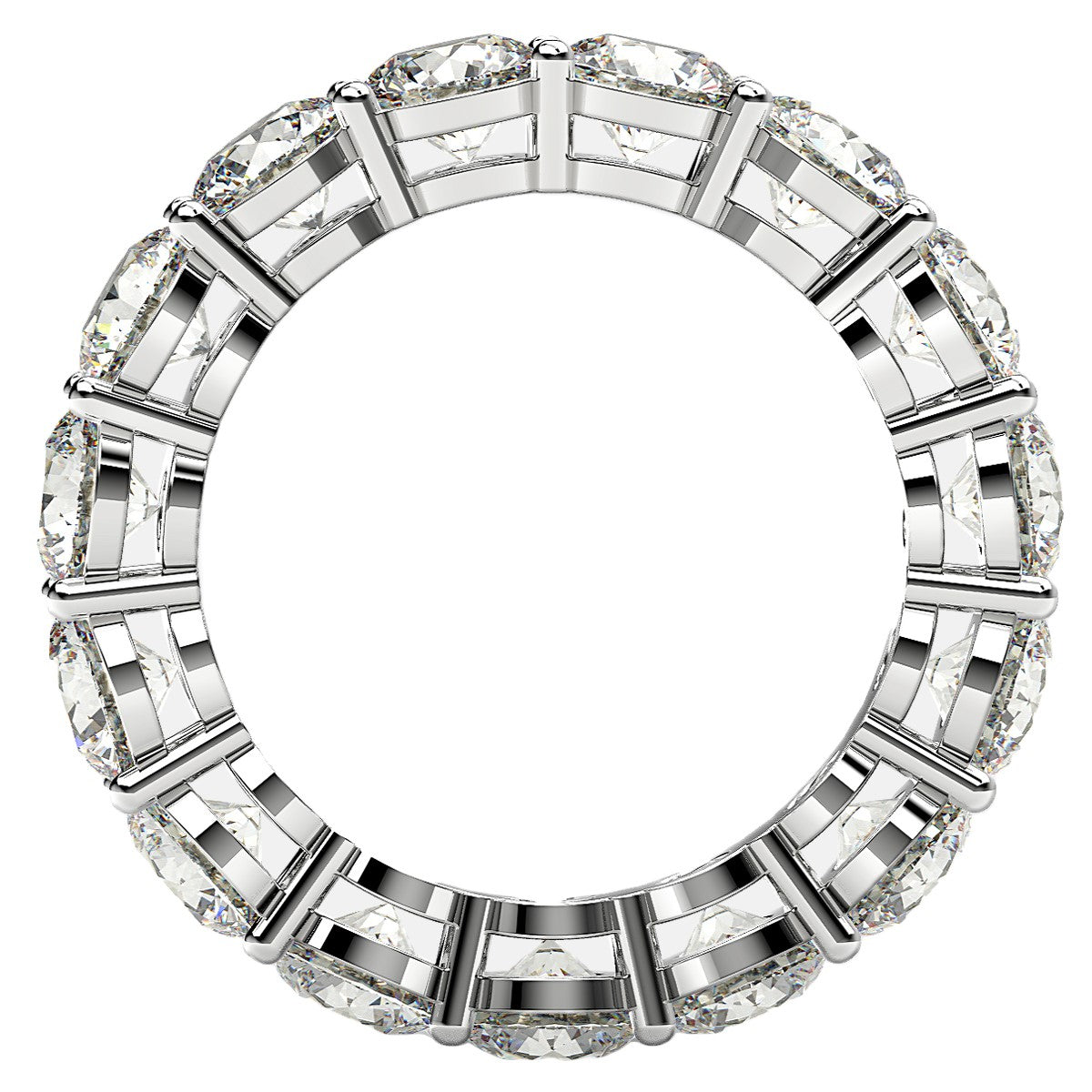 Round Cut Lab Grown Diamond Eternity Ring in 14k White Gold (5 cttw FG/VS2)