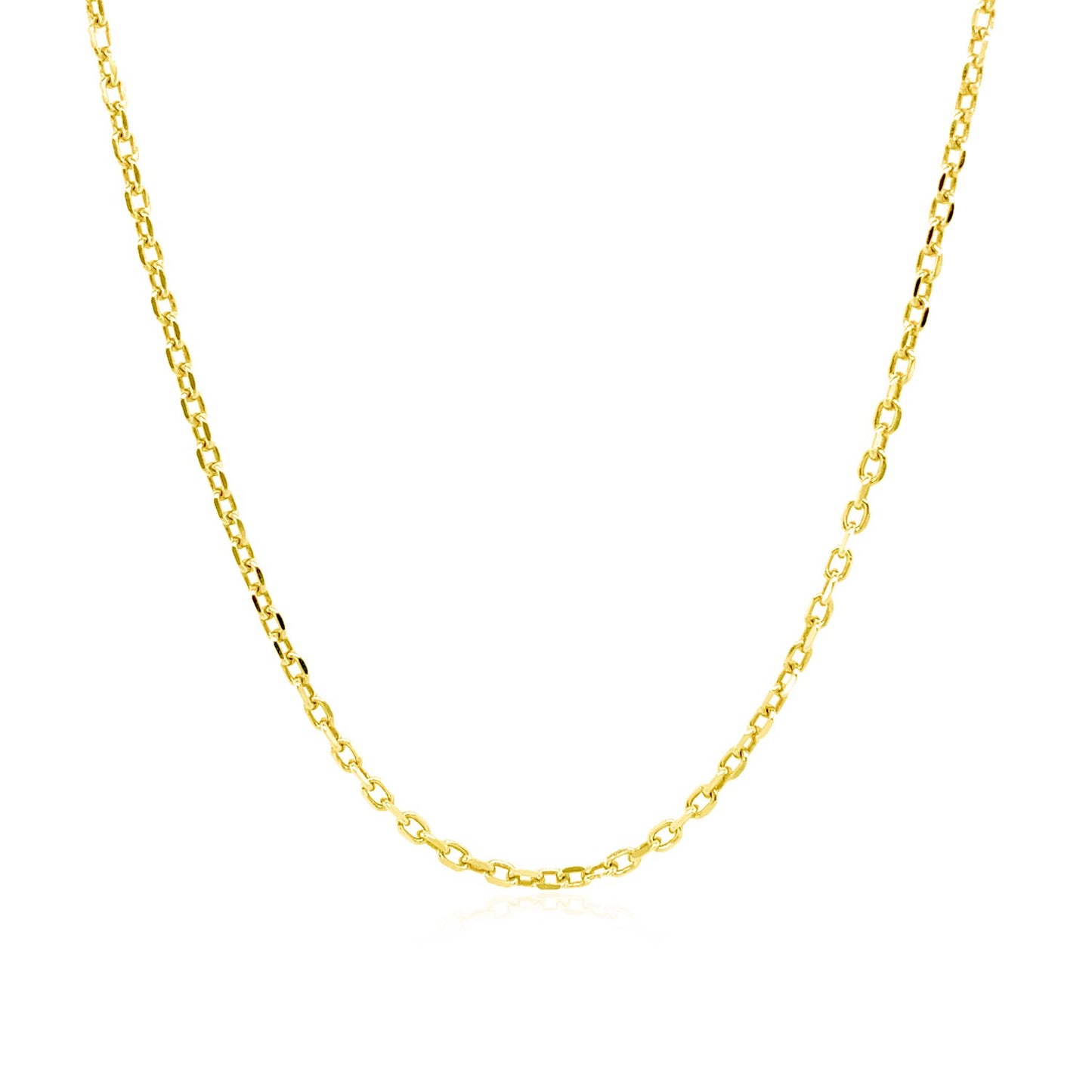 14k Yellow Gold Diamond Cut Cable Link Chain 1.5mm