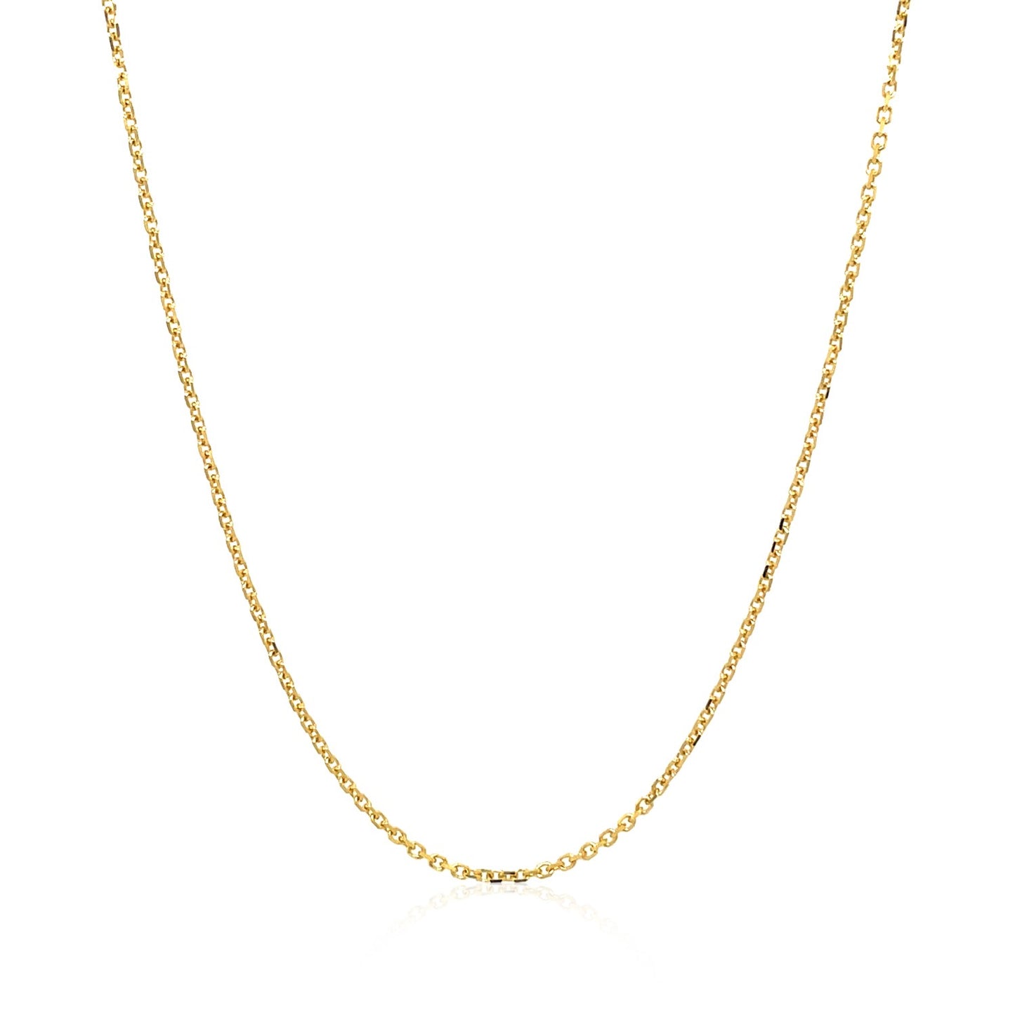 14k Yellow Gold Diamond Cut Cable Link Chain 1.1mm