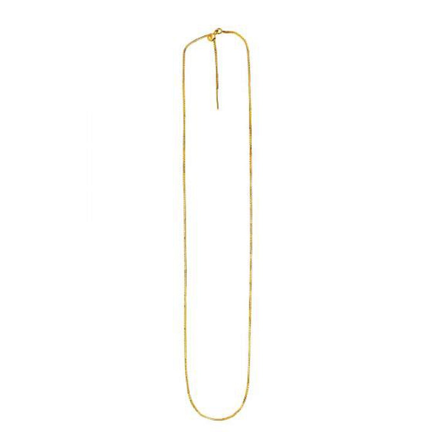 Endless Adjustable Box Chain in 14k Yellow Gold (0.95mm)