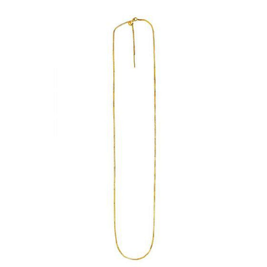 Endless Adjustable Box Chain in 14k Yellow Gold (0.95mm)