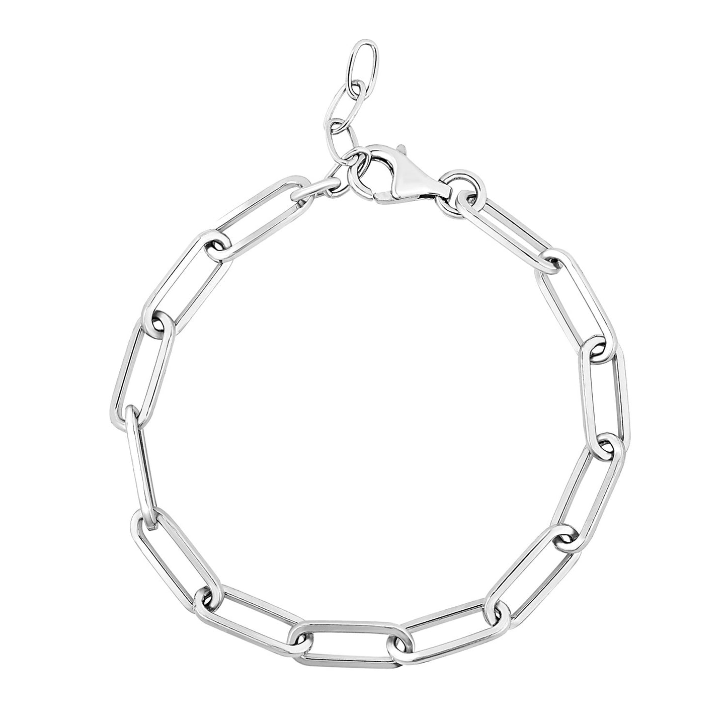 Sterling Silver Wide Paperclip Chain Bracelet