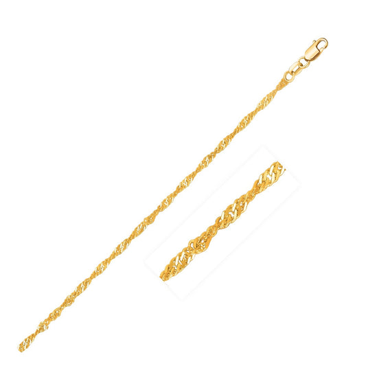 10k Yellow Gold Singapore Chain 1.8mm