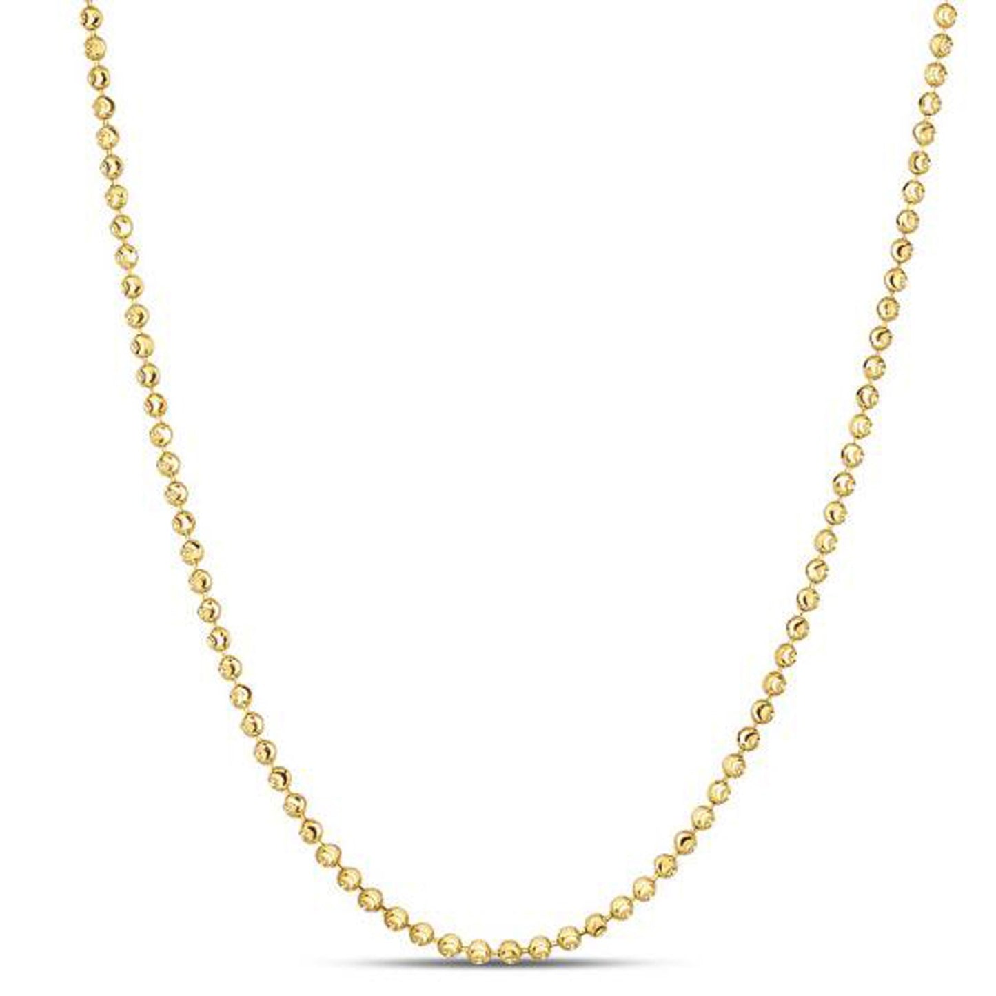 Moon Cut Bead Chain in 14k Yellow Gold (2.0 mm)