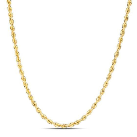 14k Yellow Gold Light Rope Chain 1.5mm