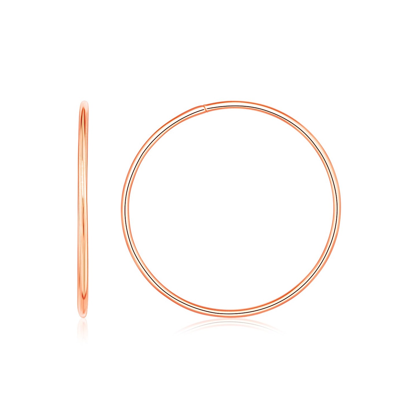 Endless Hoop Style Earrings in 14K Rose Gold