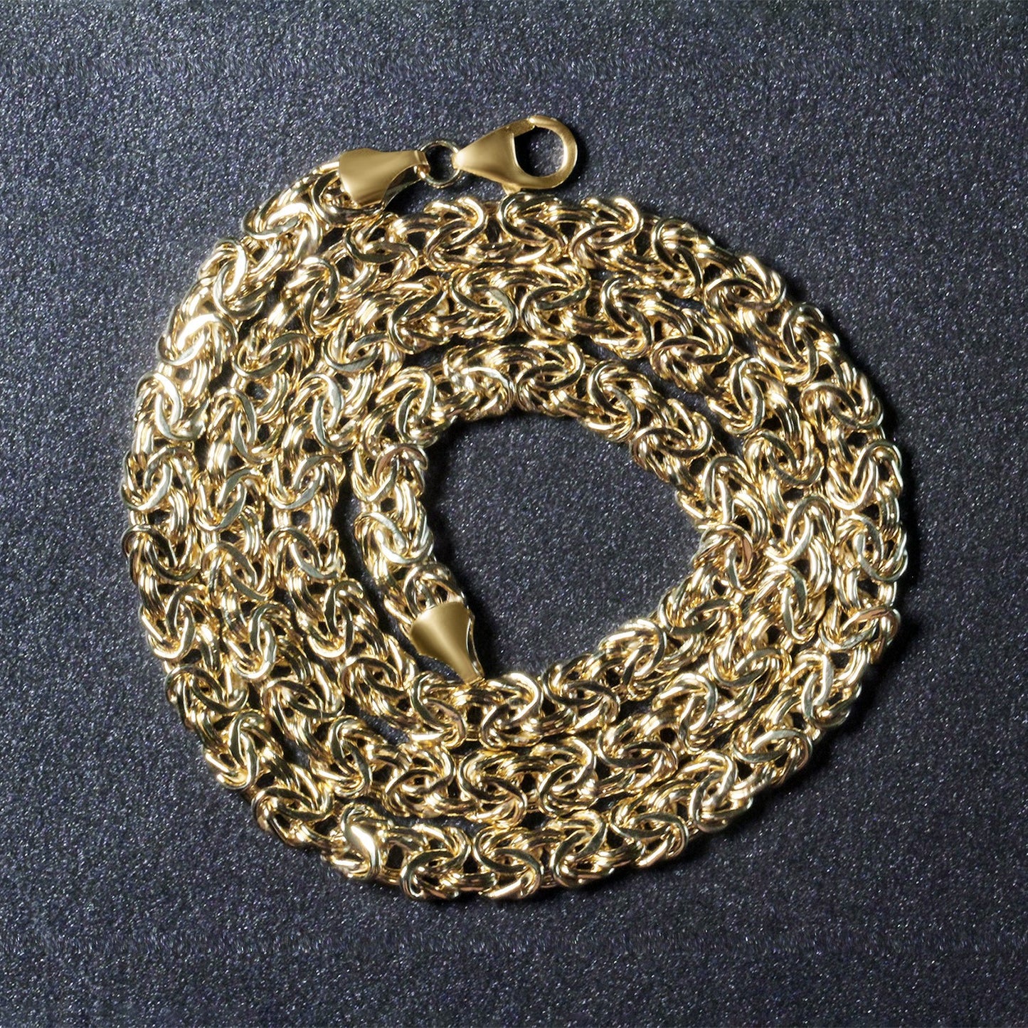 14k Yellow Gold Fancy Byzantine Chain Necklace