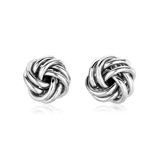 Sterling Silver Petite Two Strand Love Knot Earrings