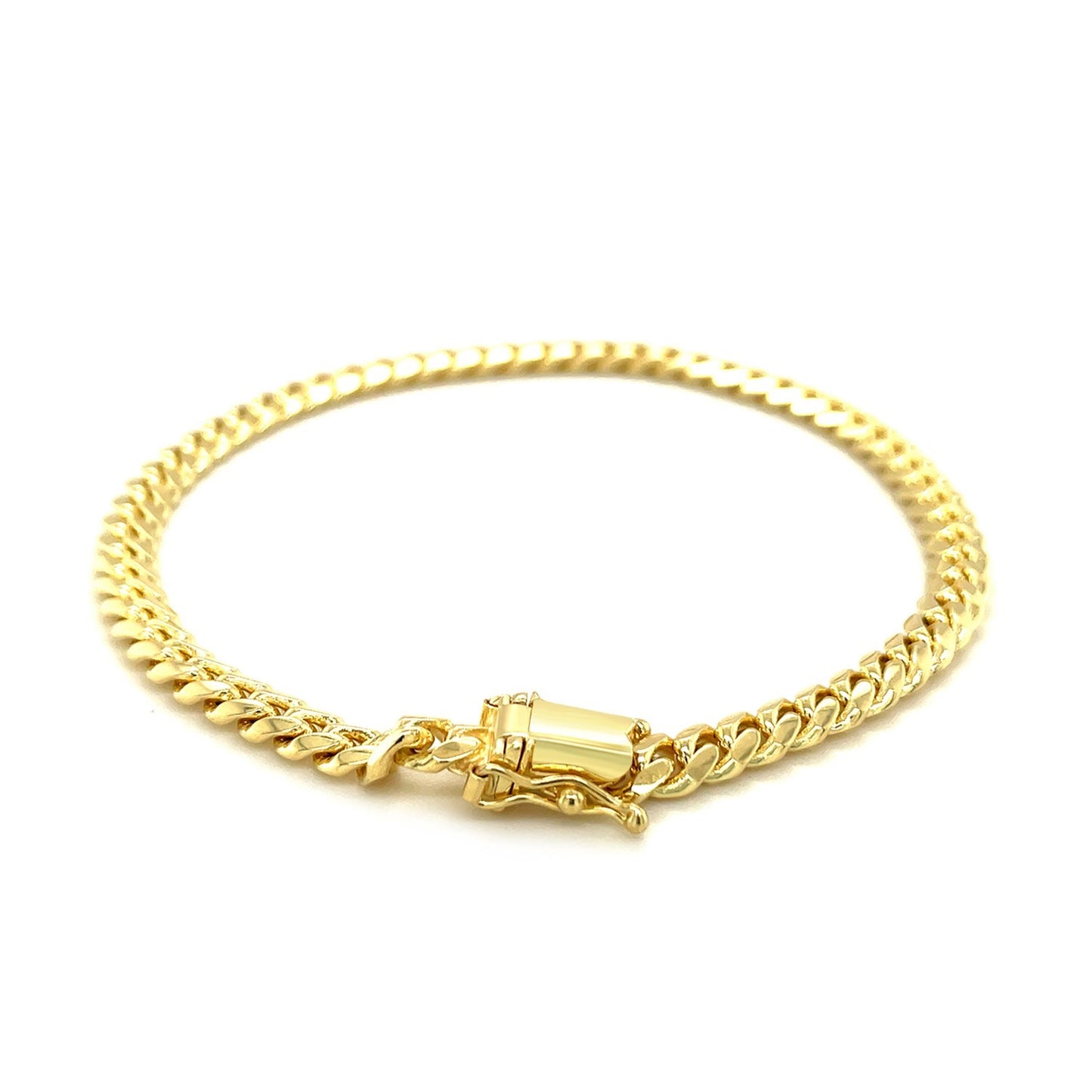 5.0mm 10k Yellow Gold Classic Miami Cuban Solid Bracelet